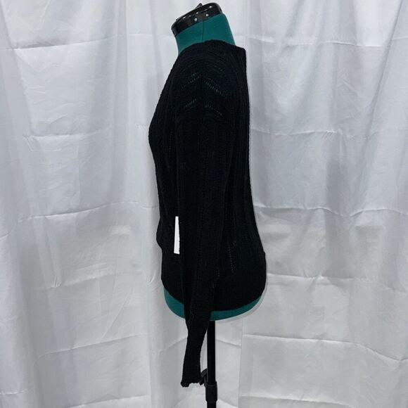 ASTR Black Open Knit Cross Front Sweater | Sz M, NWT - Picture 4 of 7